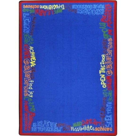 Read Believe  Achieve Classroom Seating Rectangle Rug Multi Color - 5 ft. 4 in. x 7 ft. 8 in.