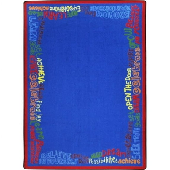 Read Believe & Achieve Classroom Seating Rectangle Rug Multi Color - 7 ft. 8 in. x 10 ft. 9 in.