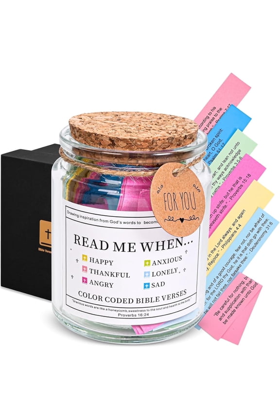 Read Me When Bible Verses Jar For Daily Encouragement  Christian Gifts for Women, Birthday Gifts for Women, Christmas Gifts for Women, Birthday Gifts for Mom, Graduation & Teacher Gifts