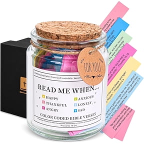 Read Me When Bible Verses Jar For Daily Encouragement Christian Gifts for Women, Birthday Gifts for Women, Christmas Gifts for Women, Birthday Gifts for Mom, Graduation & Teacher Gifts