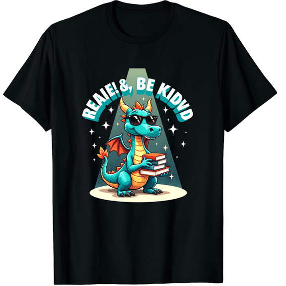 Read Books Be Kind Stay Weird Book Dragon Skeleton Reading Graphic Black T-Shirt for Men and Women