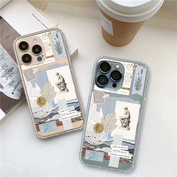 Read Books Collage Phone Case | Clear Case For iPhone 17 16 15 141 3/Pro/Pro Max | Case With Aesthetic Design | Gift For Bookish Lover/Enthusiast