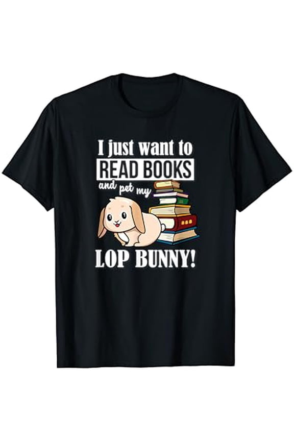 Read Books Mini Holland Lop Bunny Rabbit Lover T-Shirt