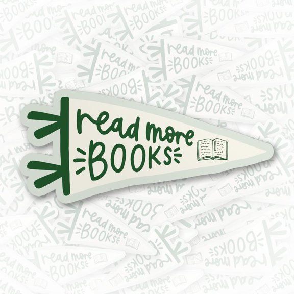 Read Books Pennant Sicker Book Lover Bookish Pennant Flag Sticker