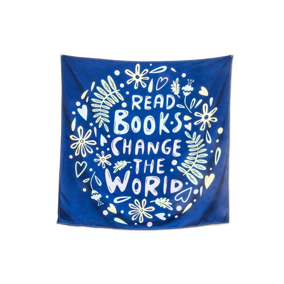 Read Books Tapestry Wall Hanging Reading Motivational Encouraging Quote for Classrooms Library 48in x 48in