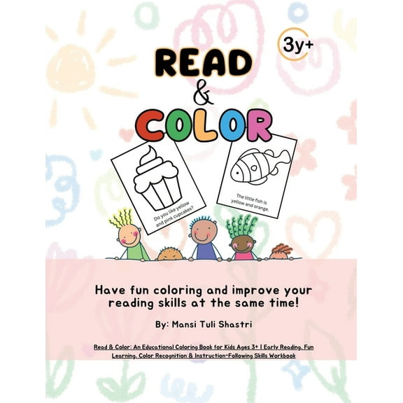Read & Color: An Educational Coloring Book for Kids Ages 3+ Early Reading, Fun Learning, Color Recognition & Instruction, (Paperback)