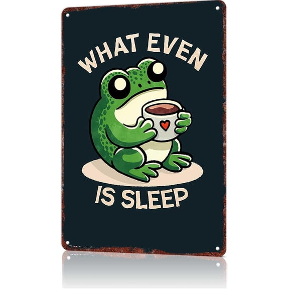 Read Frog Vintage Metal Tin Wall Sign, Library and Study Room Decor, 8 x 12 Inch
