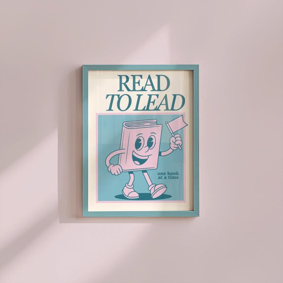 Read Lead Retro Book Classroom Reading Artistic Decorative Design Statement Accent Wall Decor
