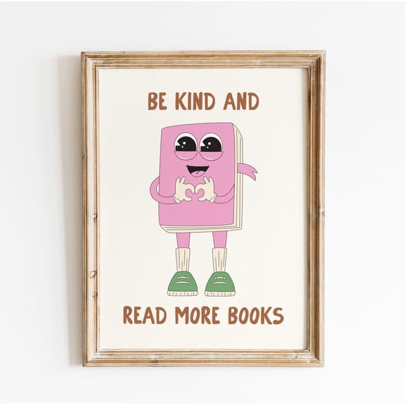 Read More Books Classroom Wall Decor English Library School Childrens Art, Stretched Canvas 8x10in