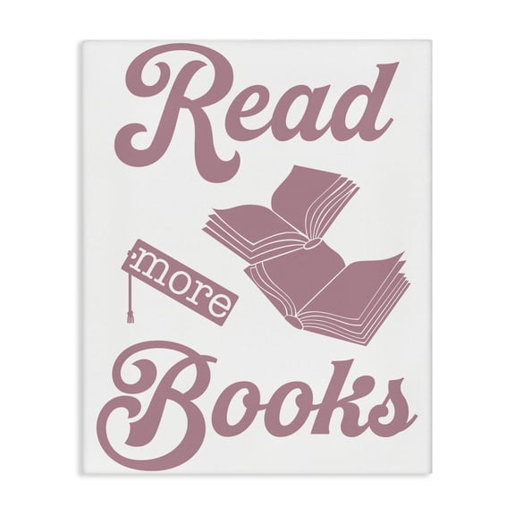 Stupell Industries Read More Books Pink Canvas Wall Art, design by Marcus Prime
