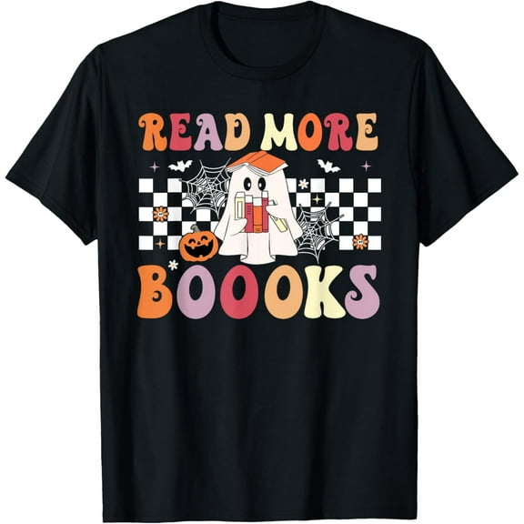 Read More Boooks Funny Halloween Teacher Ghost Book Reading T-Shirt