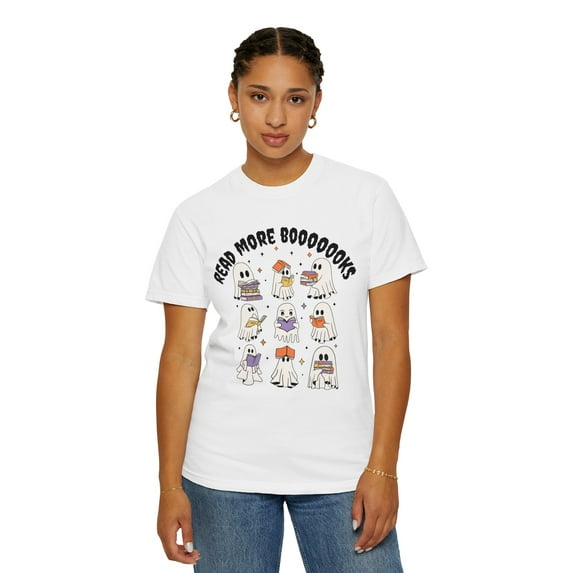 Read More Booooks Halloween, Comfort Colors T-Shirt, Sizes S-4X