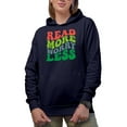 thumbnail image 1 of Read More, Worry Less, Book Reading Enthusiast Quote, Groovy Retro Wavy Text Merch Gift, Navy Blue Hooded Sweatshirt or Hoodie, Small, 1 of 5