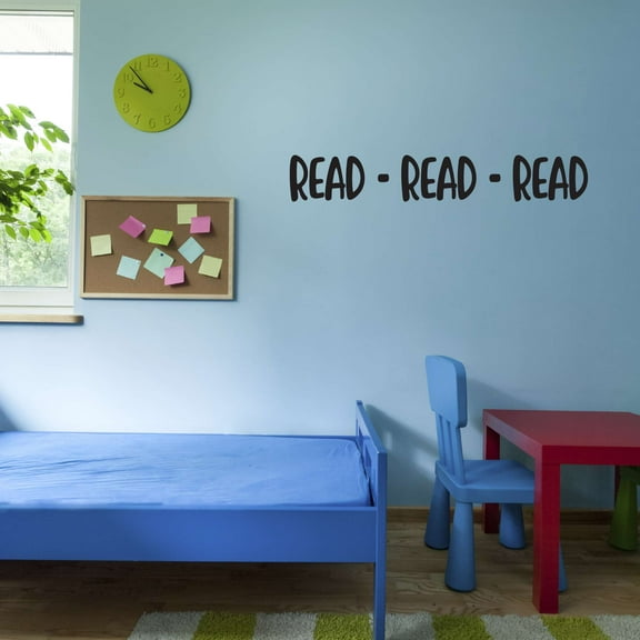 Read-Read-Read Book Writing Spelling Story Book Abc Library Read Spell Teacher Classroom Student Holiday Gift Decorating Ideas Bedroom Wall Decal Sticker - Size: 20 In X 4 In