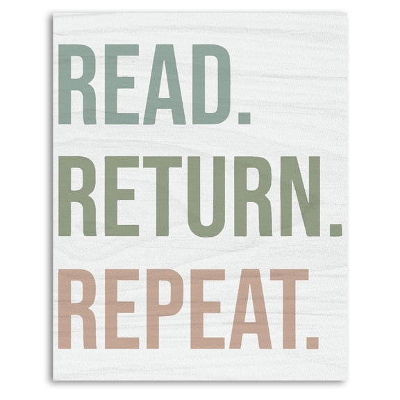 Read Return Repeat Canvas Wall Art poster, Book Wall Art, Book Lovers Gifts Poster Wall Decor for Reading Room Nook Corner School Library Classroom poster
