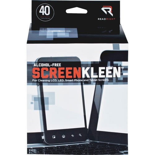 Read Right Alcohol-free LCD ScreenKleen Wipes (RR1391) | 2 Boxes (160 Total)