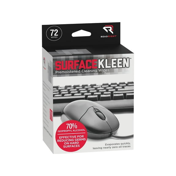 Read Right SurfaceKleen Premoistened Cleaning Wipes 5" x 5" Unscented 72/Box (RR15109)