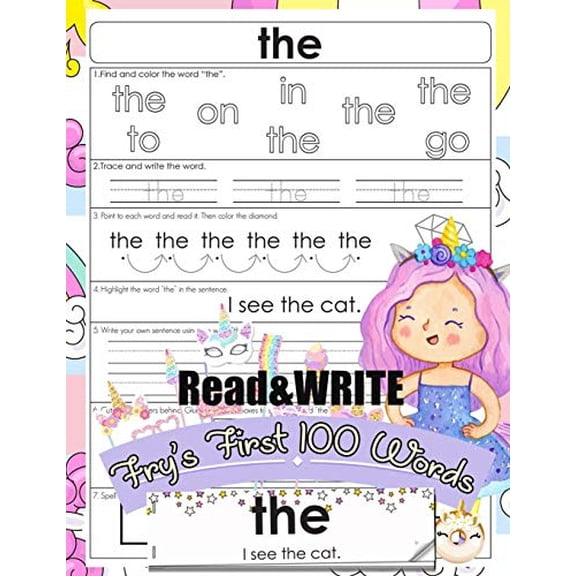 Pre-Owned Read and Write Fry's First 100 Words: With 100 Sight Word Mini Books Write and Learn High Frequency Word Practice Pages That are Key to Reading Succes (Paperback) 1798691388 9781798691380