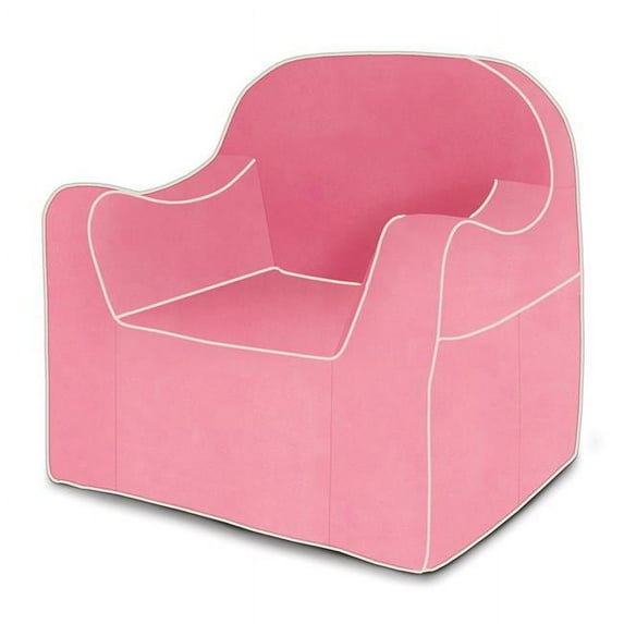 Reader Chair, Pink with White Piping