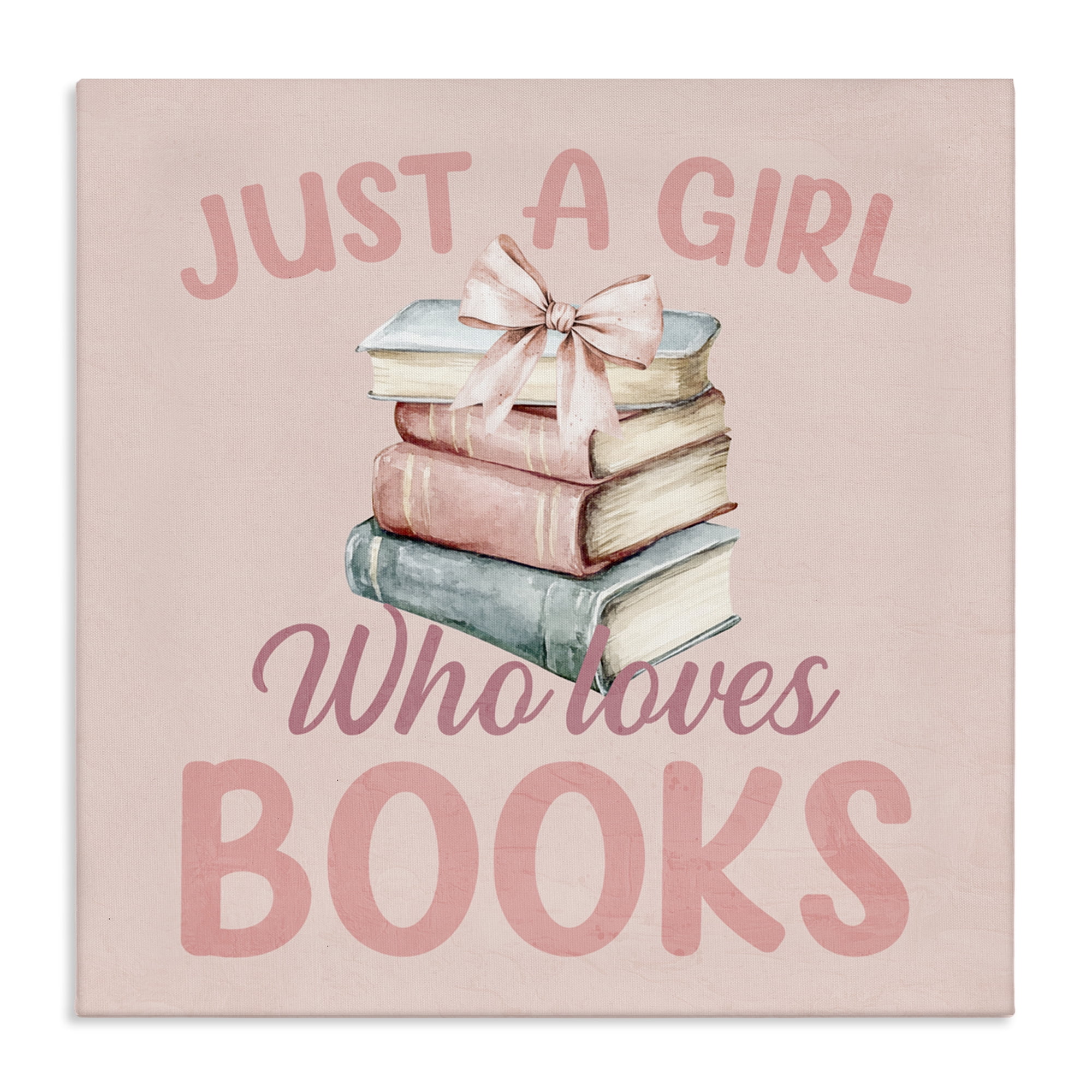 Reader Girl Who Loves Books Canvas Wall Art, design by Kim Allen