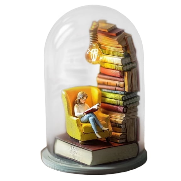 Reader Night Light Eye Book Night Light Stacking Book Light Reading Corner Lighting Glass Ceiling Light With Bulb Bookshelf Light