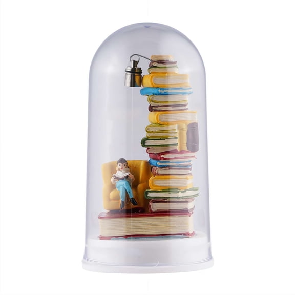 Reader Night Light, Tiny Bookshelf Library Statue Light for Desktop Decoration Lamp