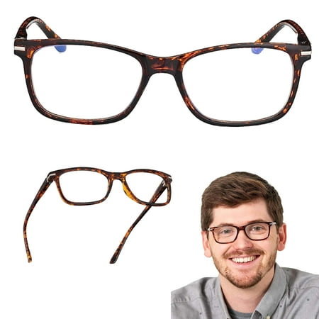Readerest Blue Light Blocking Glasses - Stylish Computer Eyewear with 1.0 Magnification - UV Protection Vision Aid for Eye Strain and Glare Reduction - Lightweight Frames for Men and Women - Tortoise