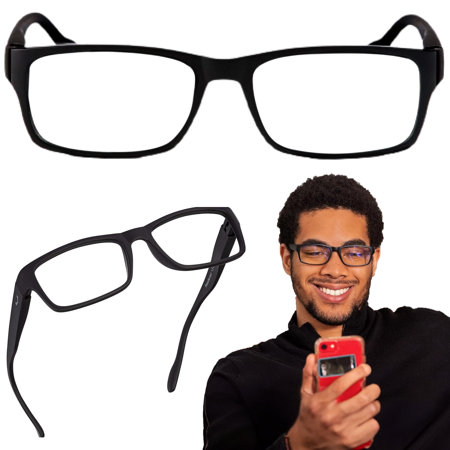 Readerest Blue Light Blocking Reading Glasses Black 275 Magnification