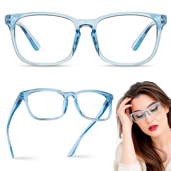 Readerest Blue Light Blocking Reading Glasses (Light Blue, 1.0 Magnification) Computer Eyeglasses With Thin Reflective Lens, Antiglare, Eye Strain, UV Protection, Stylish For Men And Women