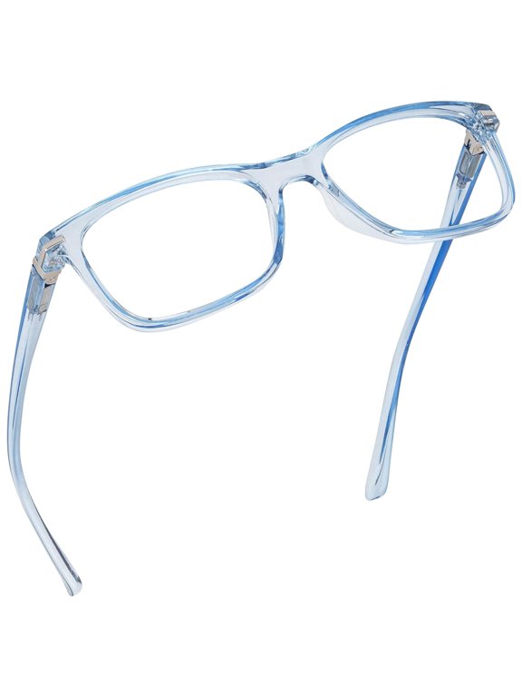Blue Light Blocking Reading Glasses (Light Blue, 2.50 Magnification) Computer Eyeglasses With Thin Reflective Lens, Antiglare, Eye Strain, UV Protection, Stylish For Men And Women