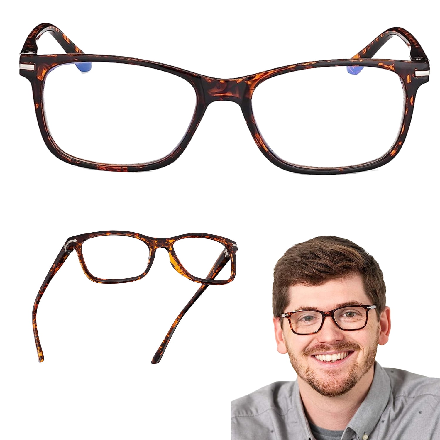 Readerest Blue Light Blocking Reading Glasses Tortoise 125 Magnification Anti Eyestrain