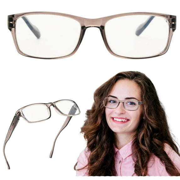 Readerest Blue Light Blocking Reading Glasses, UV Protection, Spring Hinges (Charcoal, 0.00) Computer Eyeglasses With Thin Reflective Lens, Antiglare, Eye Strain, Stylish For Men And Women
