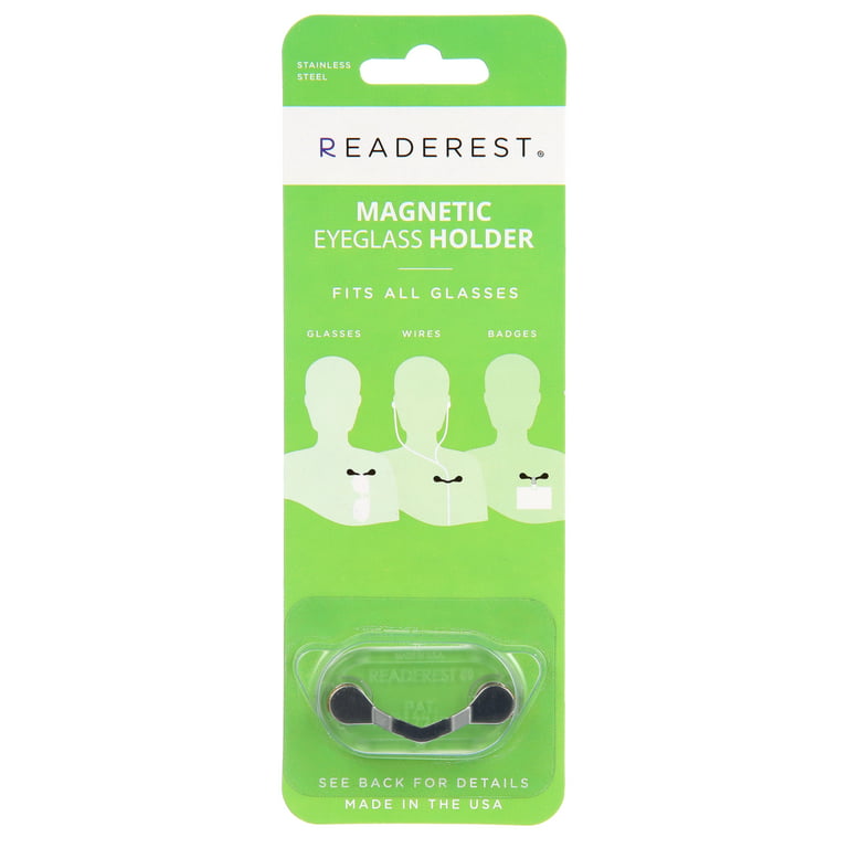 ReaderRest Magnetic Eyeglass Holder Fits All Glasses NEW Stainless Steel
