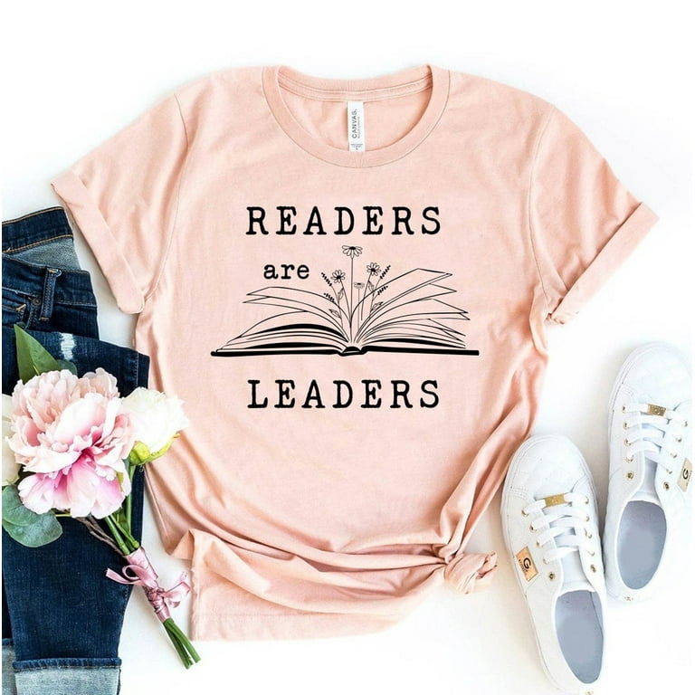 Readers Are Leaders Reading Books T-Shirt Book Lover Gift