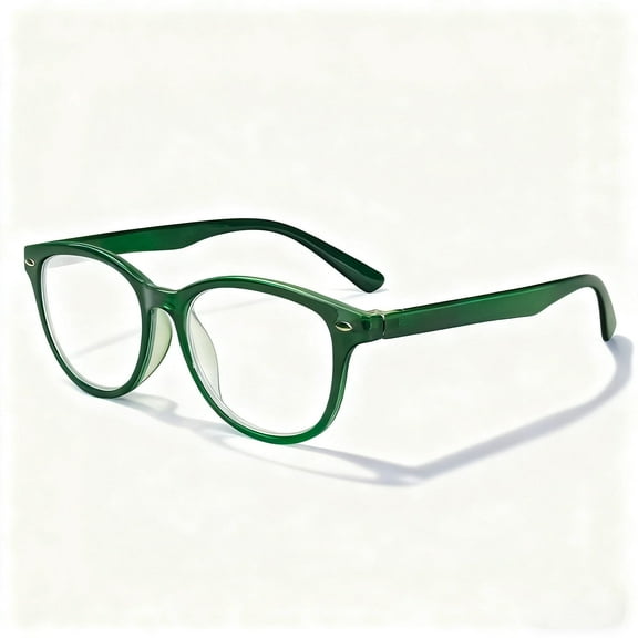 Readers for Men and Women, 2.0 Magnification Green with Case & Cloth, Anti-Blue Light, Ultra Lightweight Full Frame Glasses for Reading