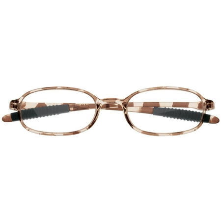 Readers with Flexible Bows & Ear Grippers - Tortoise, Magnification 3.50X