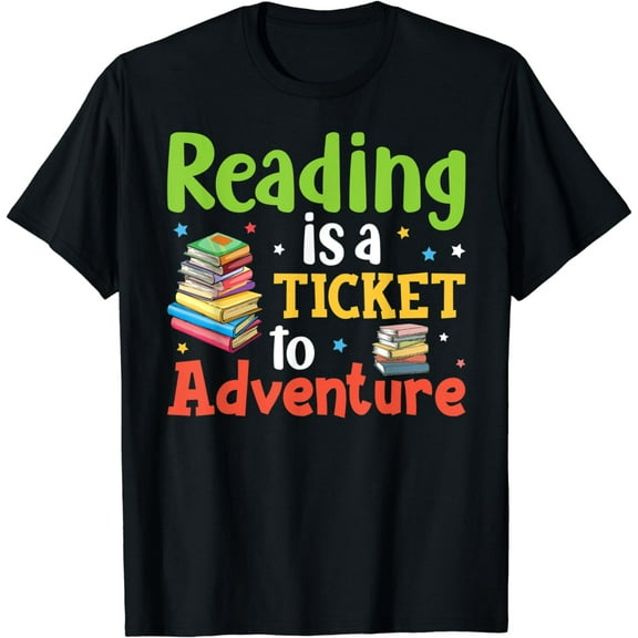 Reading Adventure Library Student Teacher Book School T-Shirt