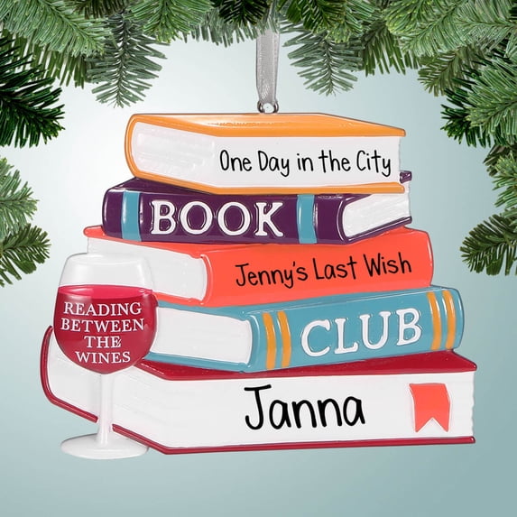 Reading Between the Wines Book Club Christmas Ornament - Tasting - Novels - Read - Friends