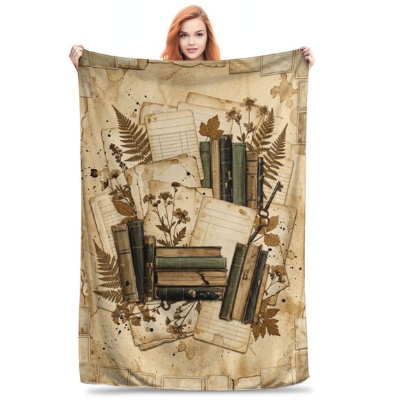 Reading Blanket, Fantasy Book Lover Design with Dragon Pattern, Soft Blanket Gift for Readers Librarian Book Nerds 50x40