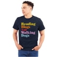 thumbnail image 1 of Reading Blogs Walking Dogs Trendy Pet Men's Graphic T Shirt Tees Brisco Brands X, 1 of 4
