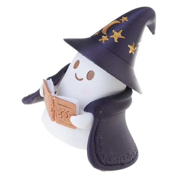 Reading Book Ghostly Wizard Lamp Halloween Decoration Warm Lighting Table Shelf Display Nightlight Resins Ornament Gift