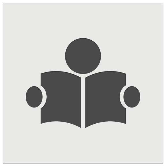 Reading Book Library Icon DIY Cookie Wall Craft Stencil - 7.0 Inch