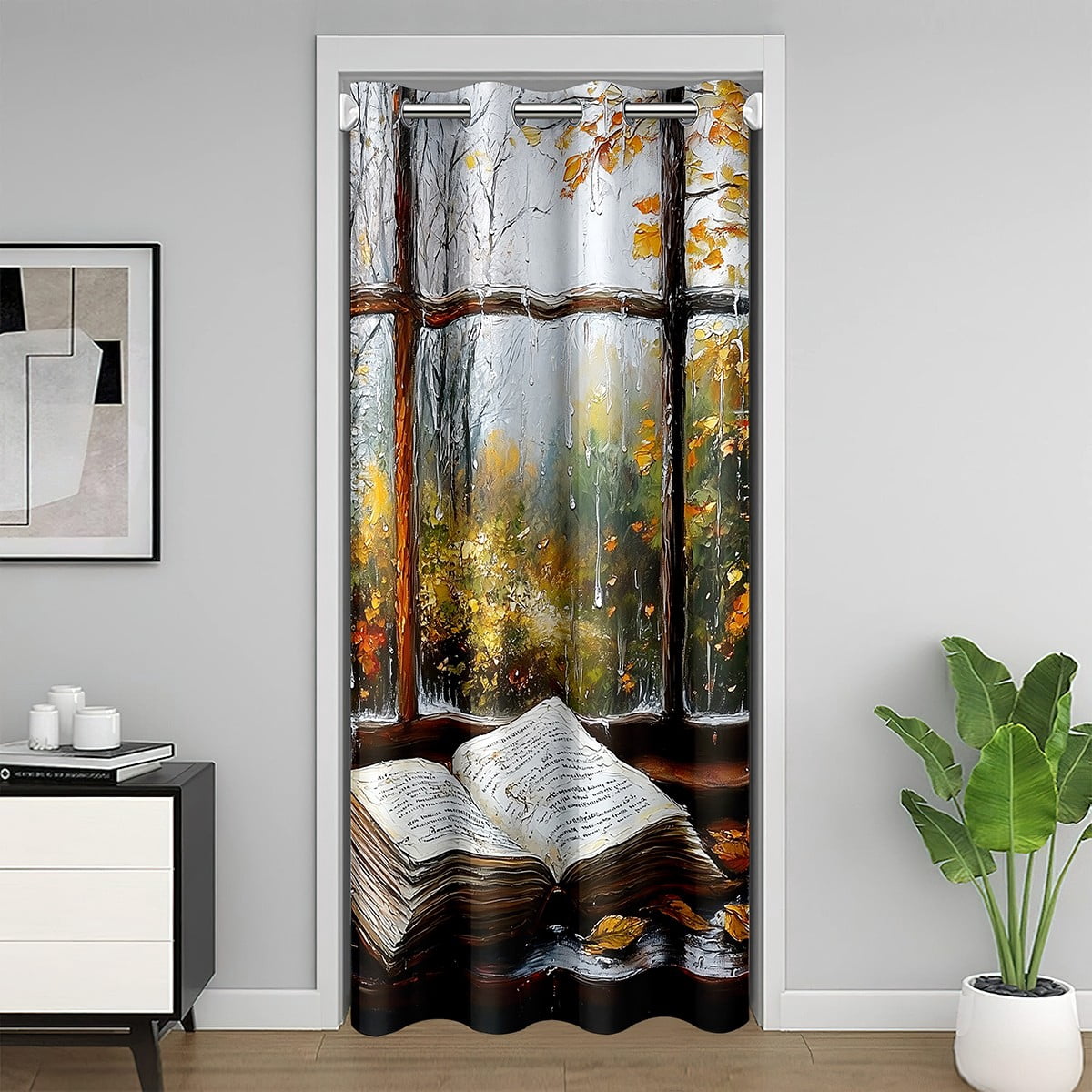Tenda In Perline Di Bambù Naturale - 90 Fili, Altezza 200 Cm, Larghezza 90 Cm - Tenda Per Porta, Finestra, Armadio - Separè Boho Decorativo Dipinto A Mano