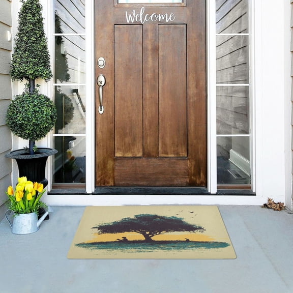 Reading Book Tree Versatile Absorbent Door Mat, Non-Slip, Easy to Clean 32''x20''