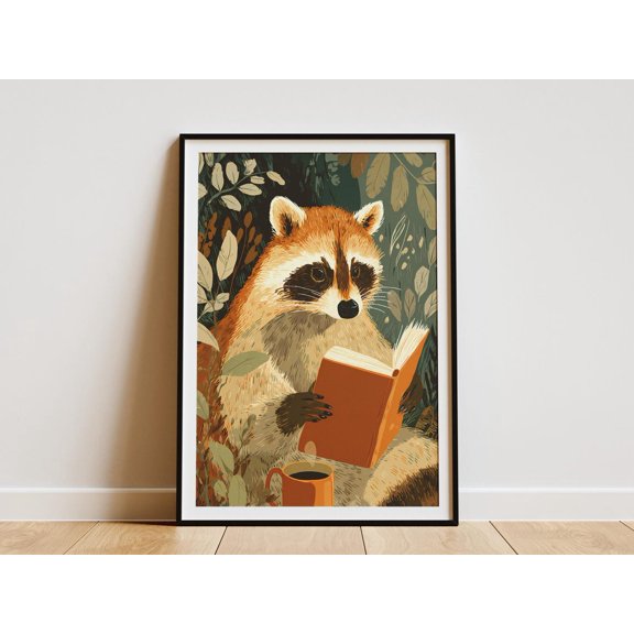 Reading Book Woodland Library Poster Unframed Paper Print