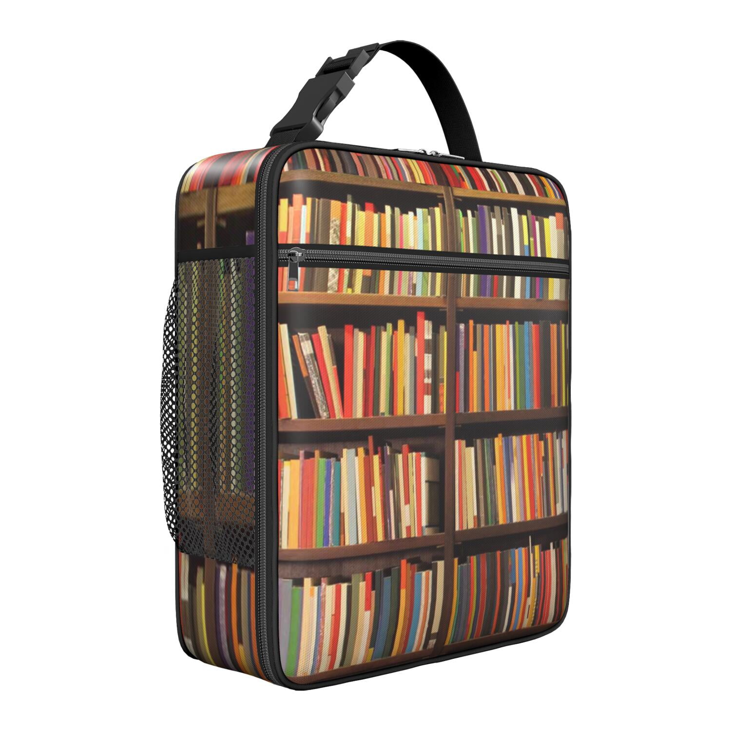 Reading Bookmark Lunch Bag – Bookshelf Bookcase Wall Book Lover Born to ...
