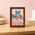 thumbnail image 1 of Reading Cats Mini Framed Wall Art – Floral Cat Print Wood Decor,A, 1 of 6