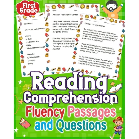 Reading Comprehension Fluency Passages and Questions First Grade ...