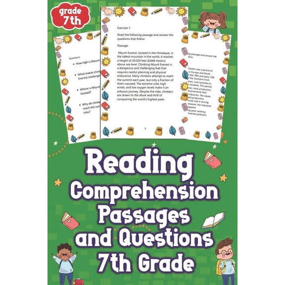 Reading Comprehension Passages and Questions 7th Grade: Unlock Your Child's Potential with Engaging 7th Grade Reading Passages & Questions! Dive into Learning Today (Paperback)
