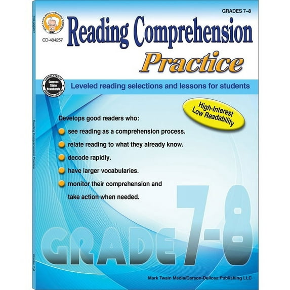 Reading Comprehension Practice, Grades 7-8, (Paperback)